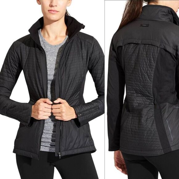 Athleta Sprinter Jacket Womens 2XS Black Collared Long Sleeve Quilted Winter XXS - Picture 1 of 9